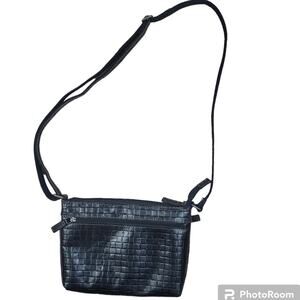 Jack Georges Voyager Midtown Shoulder Bag Black Buffalo Leather NWOT